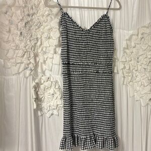 Skies Are Blue Black and White Checkered Mini Dress